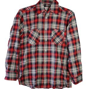 Vintage The Highlander Bud Berma Mens Size M Plaid Cotton Blend Flannel Shirt